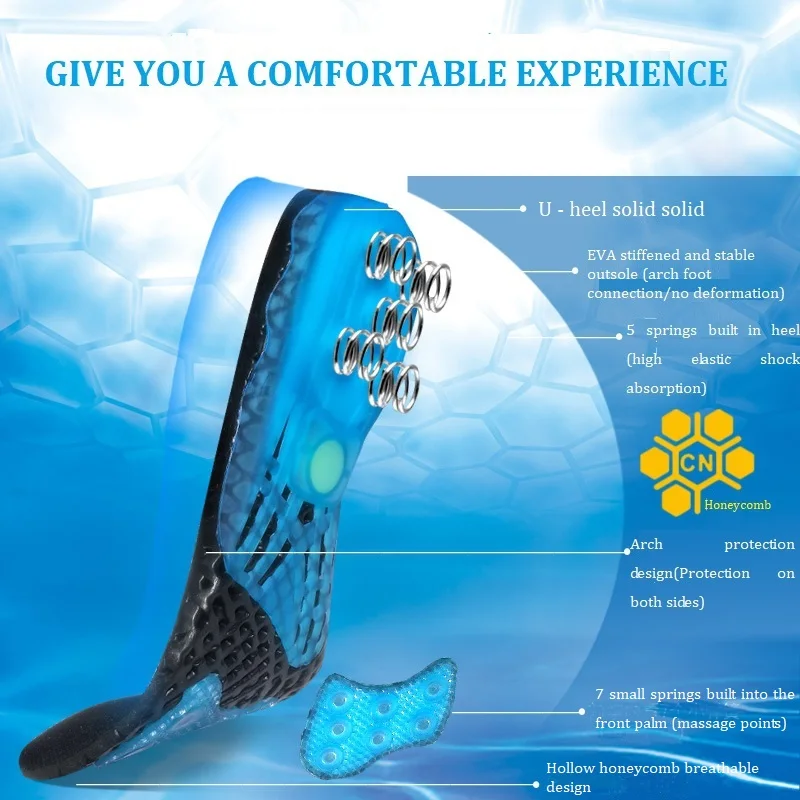 

EVA Spring Silicone Sole Insole Flat Feet Orthotic Insoles Arch Support Orthopedic Inserts Plantar Fasciitis Feet Pain Foot Care