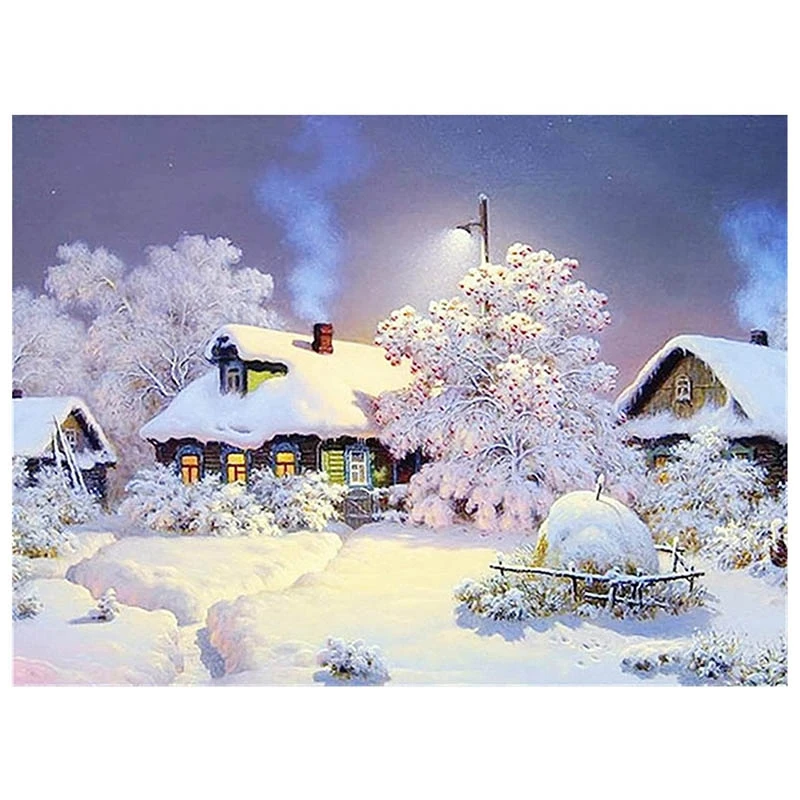 

DIY Diamond Painting Diamond Embroidery Round Resin Diamond Cross Stitch Home Wall Decor 30X40cm,Christmas House