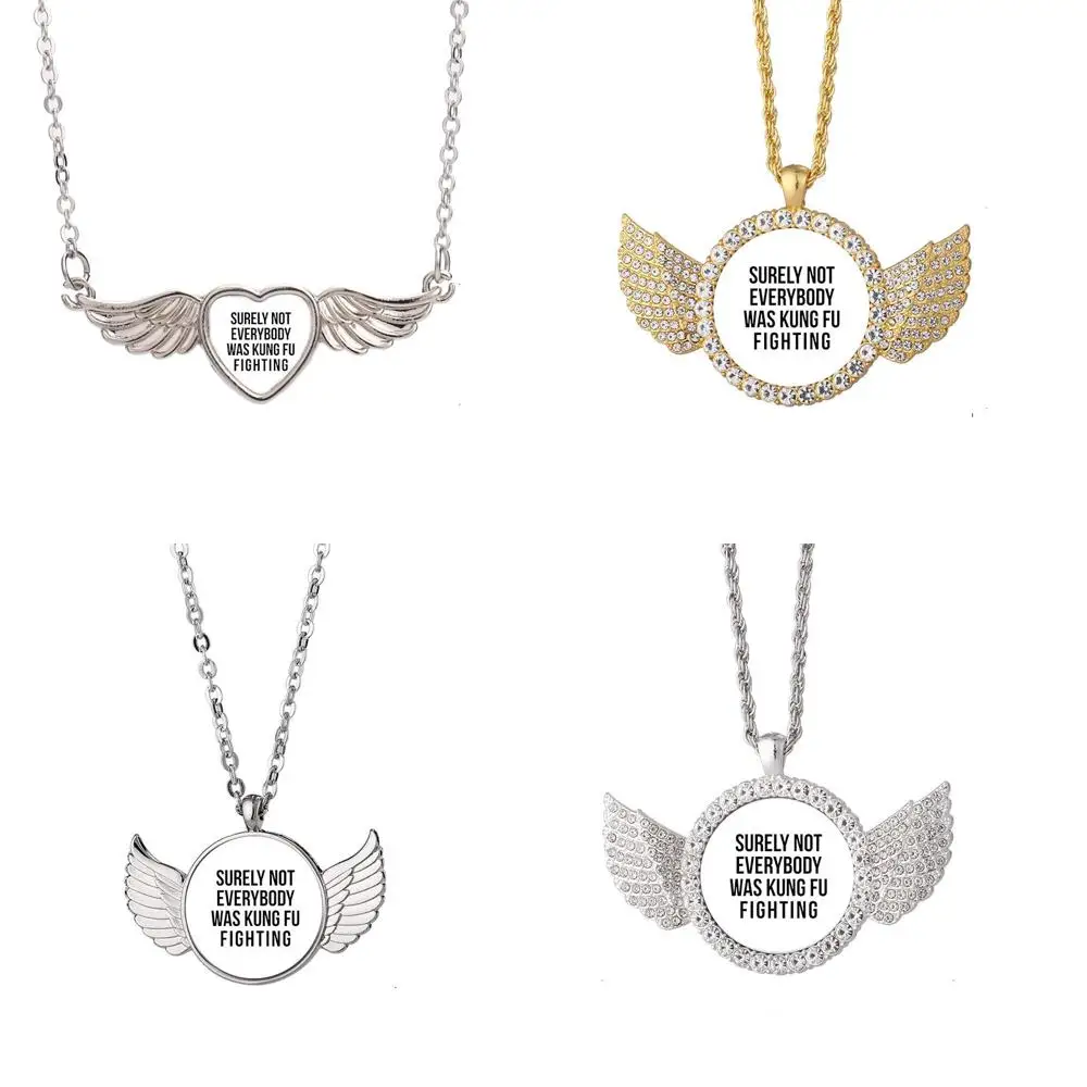 

Surely Not Everyy Was Kung Fu Fightin Lra Angel Wing Necklace Beautiful Pendant Fashion Jewelry