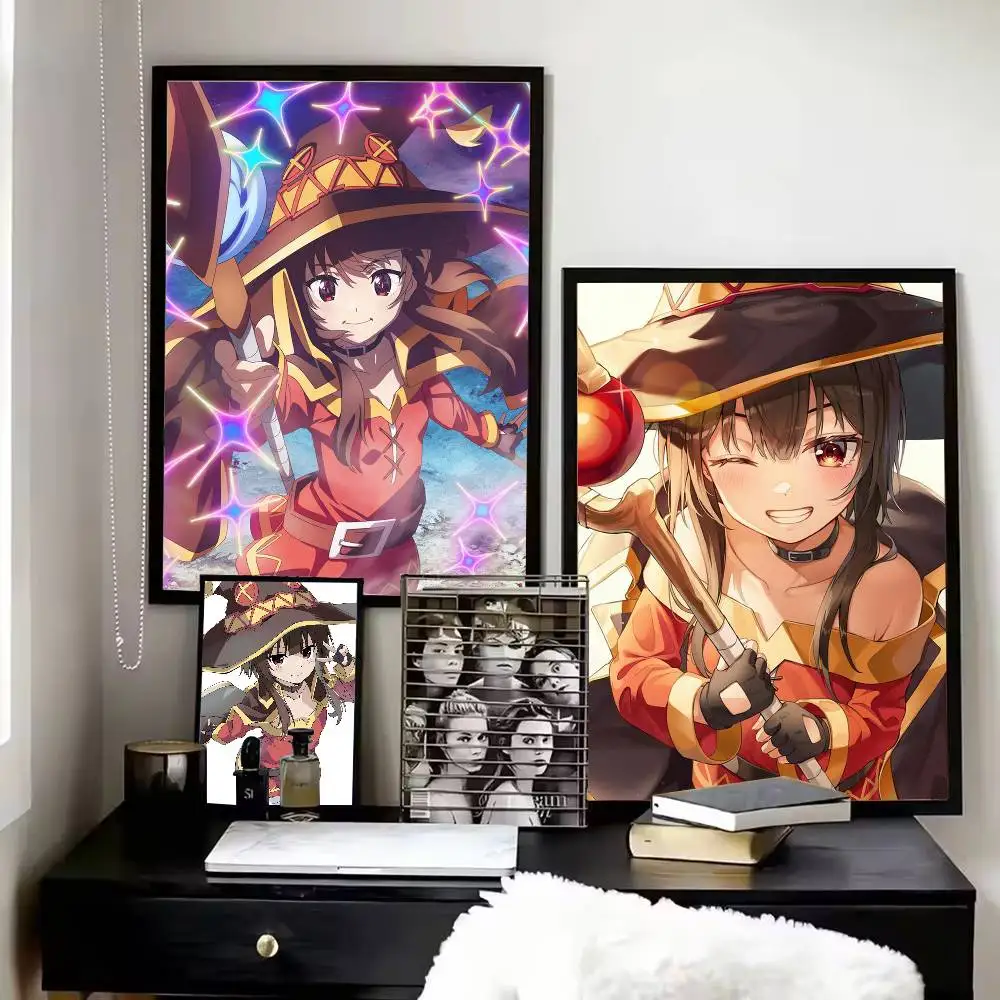 Фото Постер M-Megumin, HD качество, настенный декор, ретро-постеры для дома, декор стен комнаты, самоклеящийся №2
