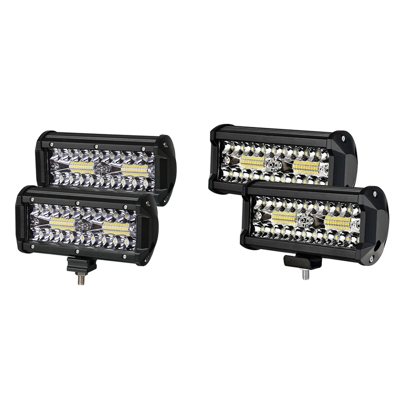 

2PCS LED Bar 7 Inch LED Light Bar 3 Rows Work Light Combo Beam For Driving Offroad Boat Car Tractor Truck SUV 12V 24V