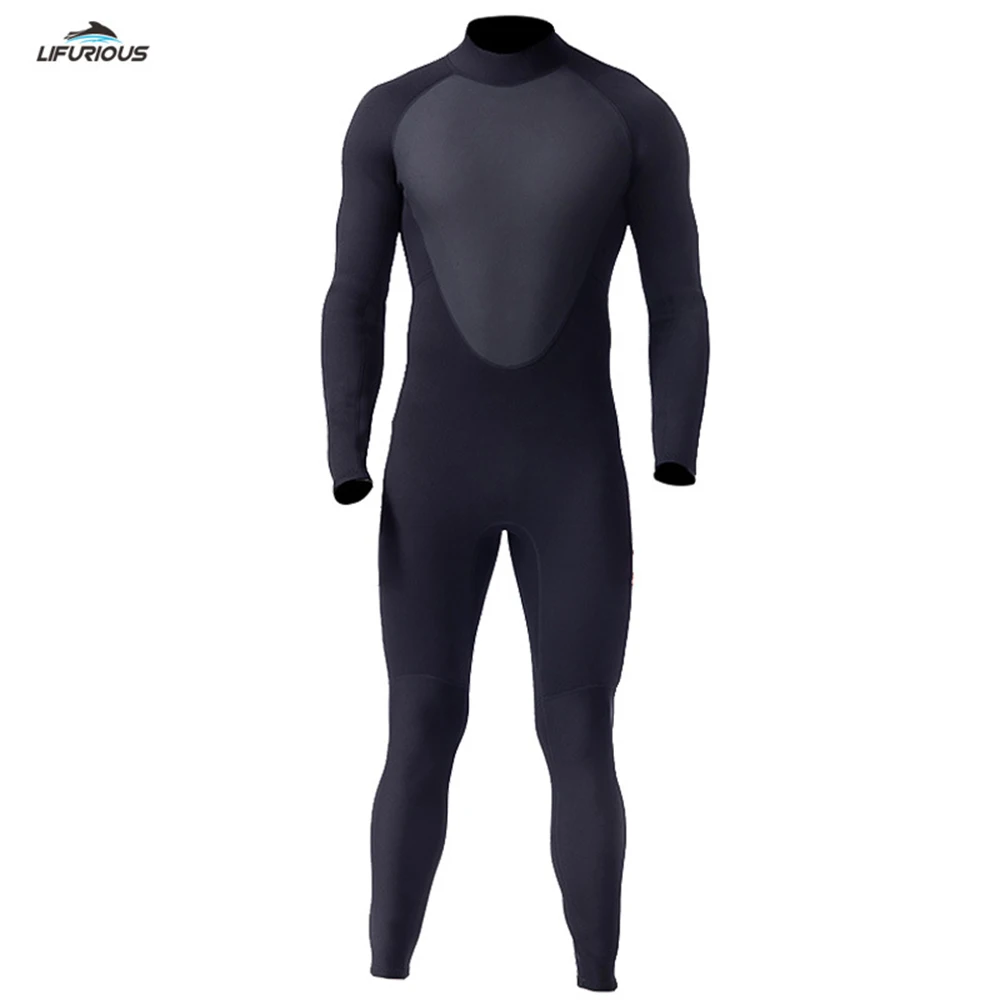 Men's 3MM Neoprene Wetsuit Fashion One-Piece Long-Sleeve Cold-Proof Warm Super-Elastic Snorkeling Swimming Surfing Wetsuit