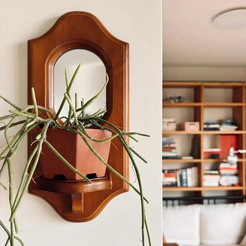 Новинка винтажное зеркало из массива дерева в стиле ретро для спальни крыльца