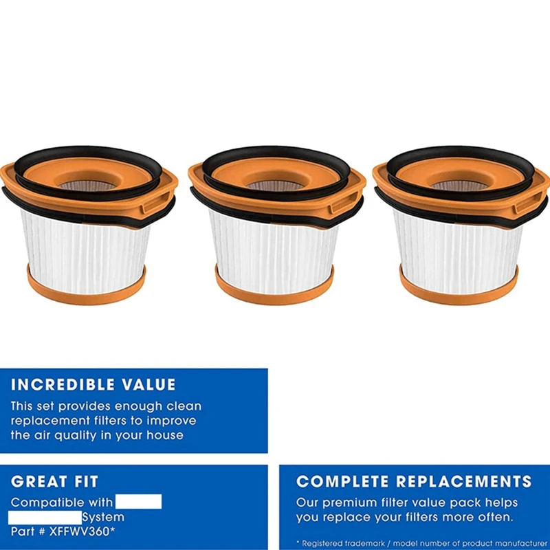 6 шт. сменные фильтры для беспроводного пылесоса Shark Wandvac System WV360 WS620 WS630 WS632 по