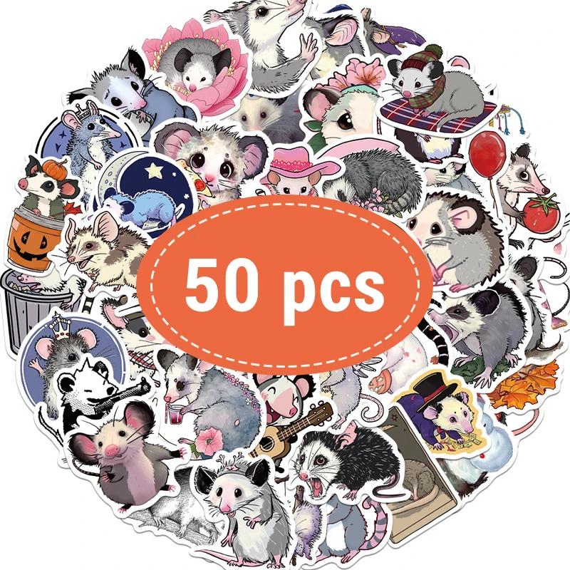 

50 шт. Виниловые наклейки с крысами
