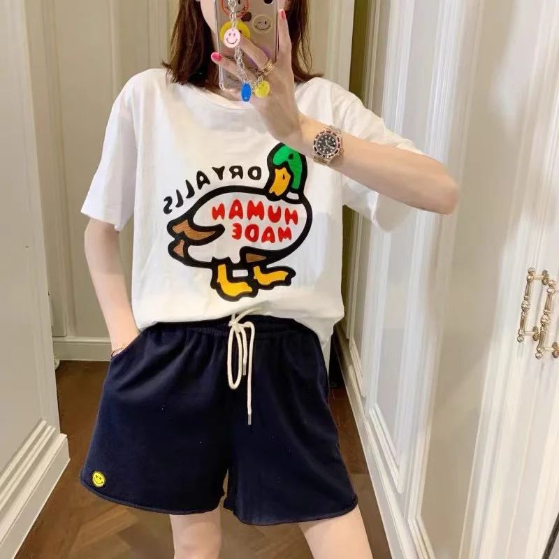 

Human Made T-Shirt Unisex 1:1 High Quality Summer T-Shirt Top Short Sleeve Cotton Cartoon Picture