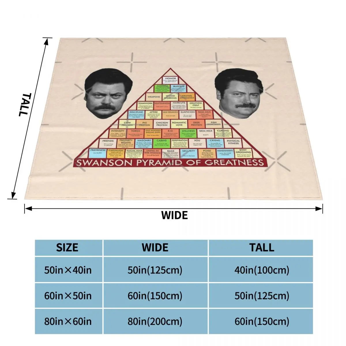 Отличная Пирамида Рона Swanson 1 одеяло покрывало на кровать кавайное аниме для
