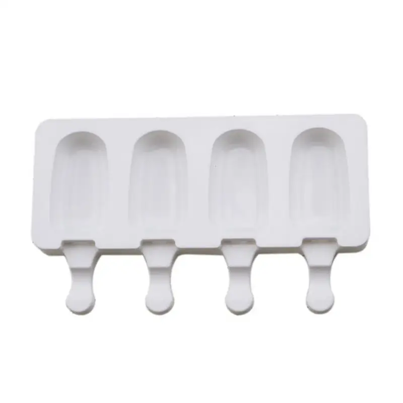

Ice Mold 4 Cavities Sicle Molds Reusable Oval Sicle Molds Set With 50 Wooden Sticks For DIY Sicle DIY Molds