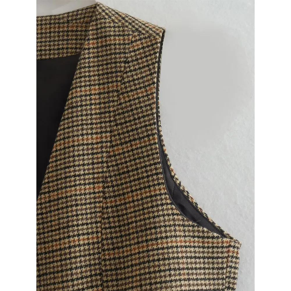 Современный женский жилет DUOPERI из Tweed Basics без рукавов с V-образным вырезом