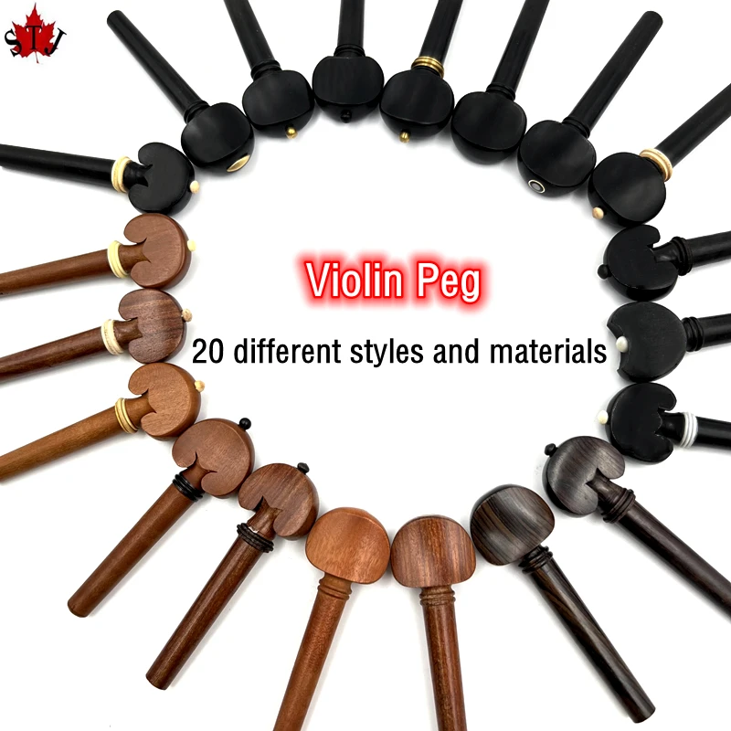 

4pcs professional 4/4.3/4.1/2.1/4 violin Tuning Pegs ,natural Jujube wood/ebony/rosewood Parts Accessories Fittings