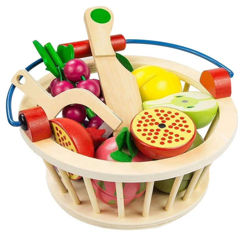

Children's Wooden Magnetic Cut Fruit And Vegetables Baby Cut And Cut Home Kitchen Toys