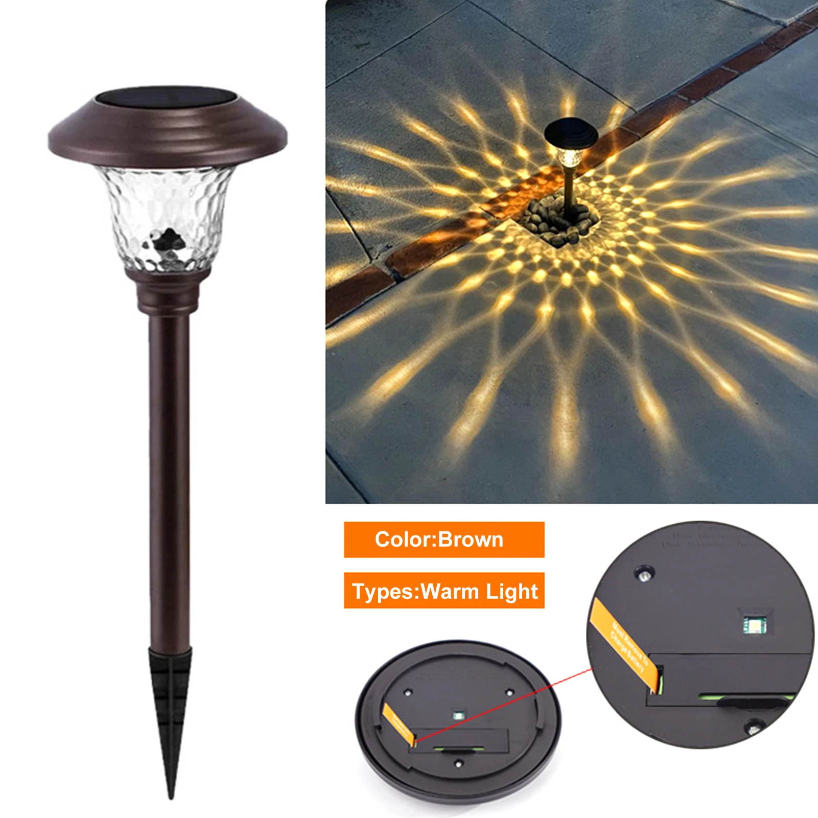 

Yard Landscape Garden Decor Pathway LED Lawn Light Stainless Steel Outdoor Waterproof Stake Lamp Weather Proof Solar Powered
