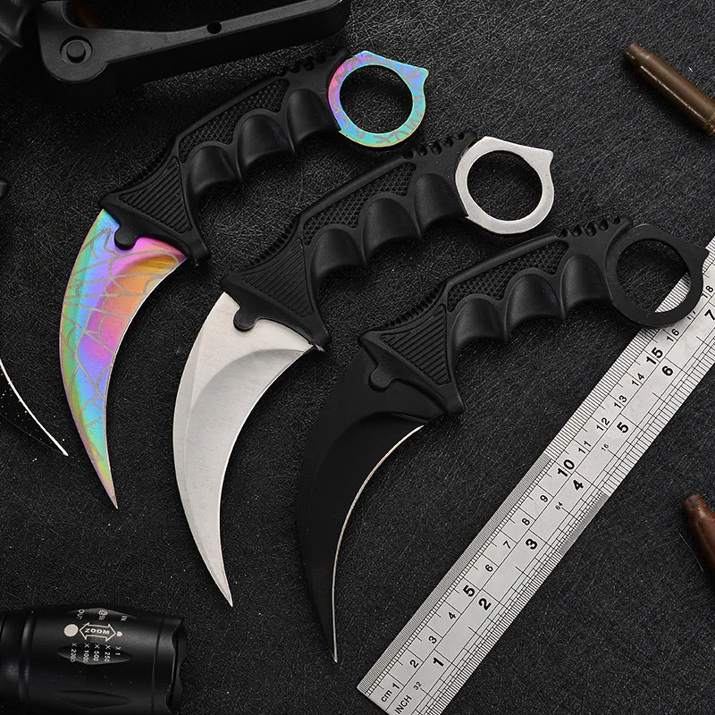 

New Professional Outdoor Knife CS go Travel Camping Gear High Quality Stainless Steel Blades With Knife Case
