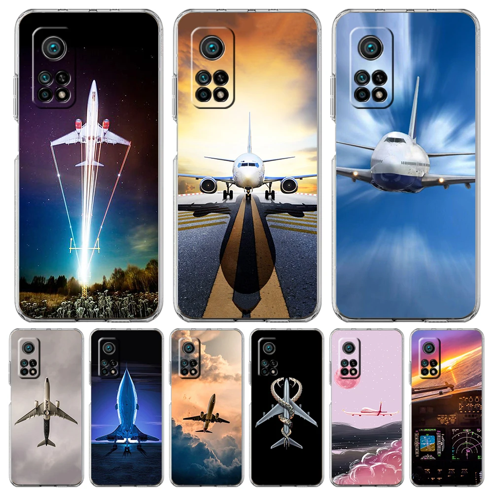 

Aircraft Plane Airplane Transparent Phone Case For Xiaomi Mi Poco X3 X4 NFC F3 M3 M4 12 11 Ultra 11T 11X Pro Lite 5G Soft Shell