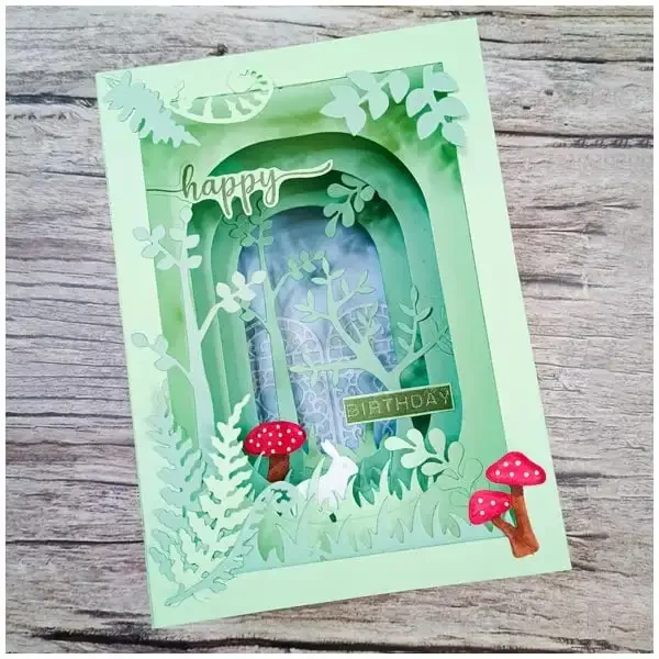 ШтампыУниверсальный подарочный пакет лесной пейзаж металлический трафарет