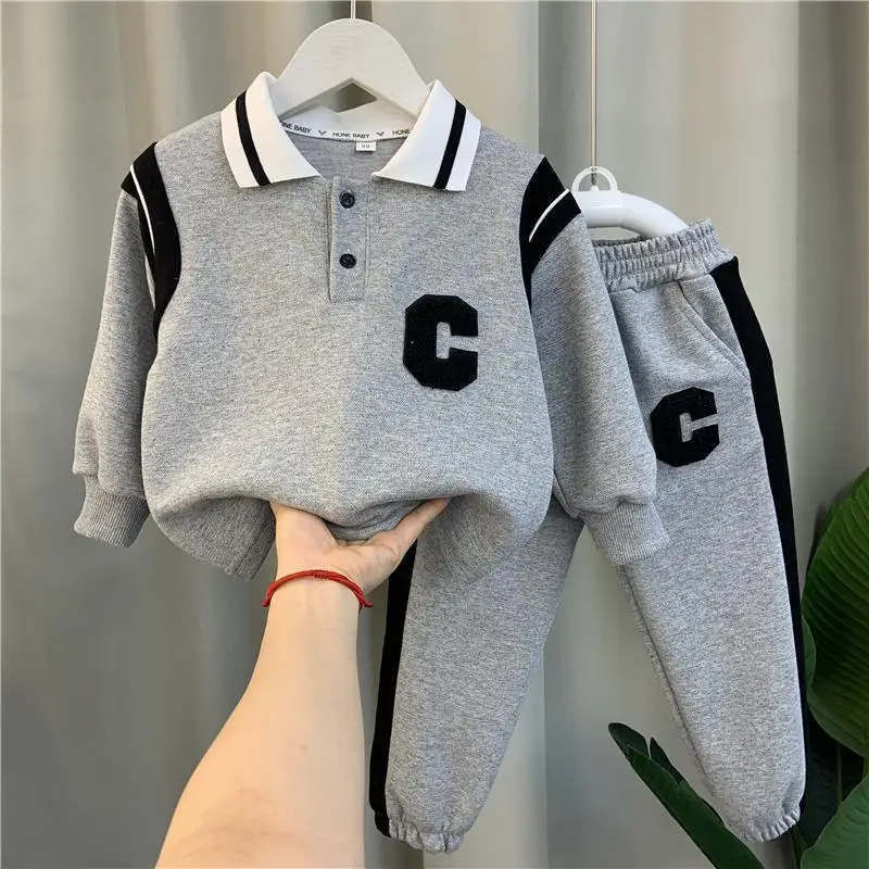 

Children's Clothing Boys' Spring Suit 2023 New Baby Spring Clothing Polo Leisure Children Toddler Sports Two-Piece Set
