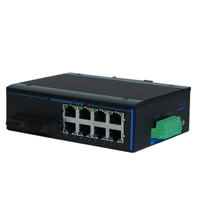 Фото Хит продаж: Промышленный медиаконвертер SFP в RJ45 Ethernet, 1000 Мбит/с, 8 сетевых портов, 2 SFP, для монтажа на DIN-рейку, оптическое волокно. №5