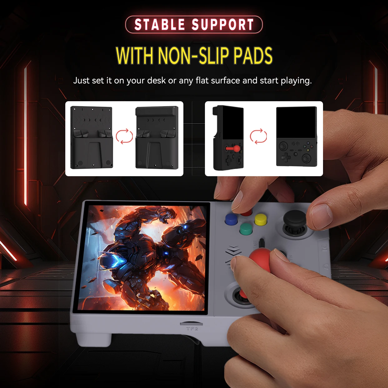 Ретро портативная игровая консоль с IPS-экраном 4,5 дюйма, чипом RK3326, RGB-подсветкой, Wi-Fi, аккумулятором 4000 мАч, 30+ эмуляторами, портативный карманный видеоплеер (art.: 3920d96d8fa5d) - 3920d96d8fa5d