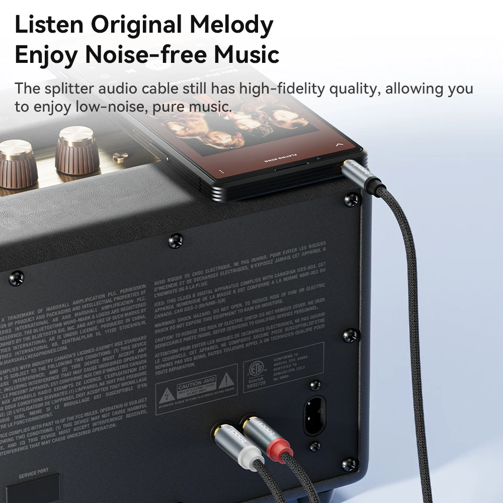 Фото Toocki Jack 3,5–2 RCA Aux Кабель 3,5 мм Jack–2RCA Мужской разветвитель Аудио провод для ТВ Усилитель ПК Домашний кинотеатр DVD Шнур динамика №3