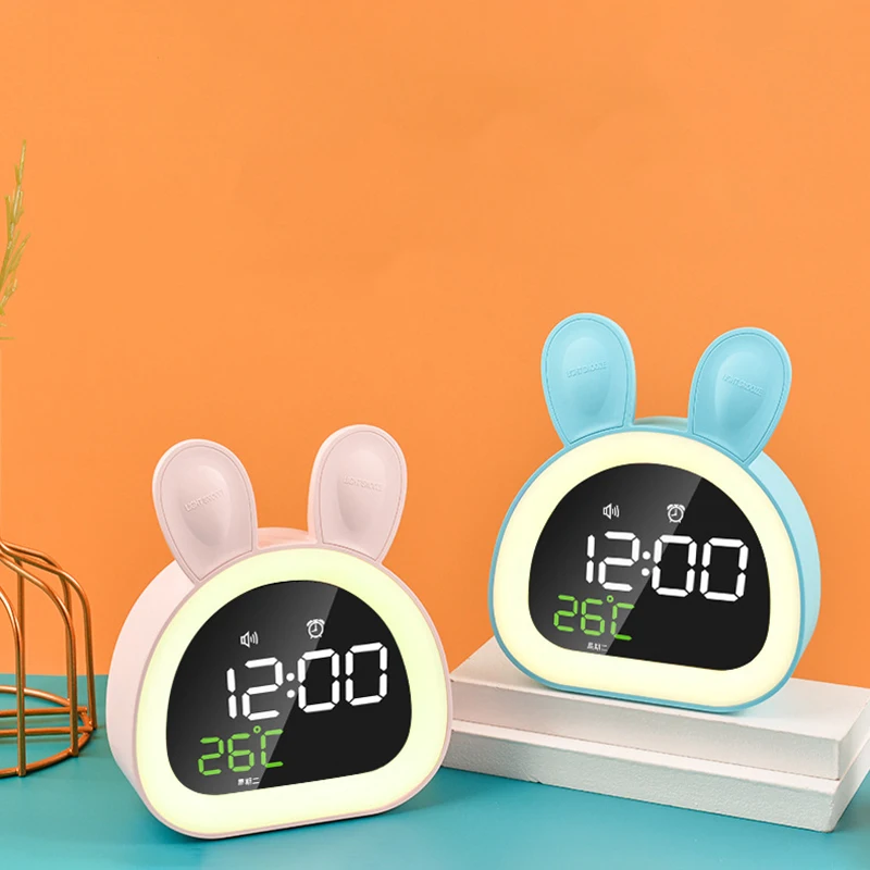 

Digital Led Night Light Alarm Clock Bedroom Desk Calendar Snooze Clock Table Phone Charger Beside Light Clock Desk Decor Gifts