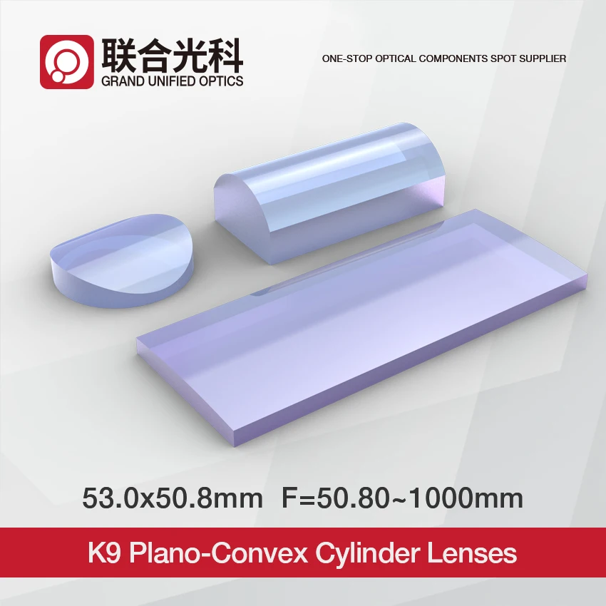 Широкополосное AR-покрытие K9/BK7 Цилиндрическая плоско-выпуклая линза ...