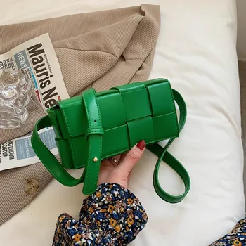 Pu Leather Woven Small Waist Bags For Women Luxury Brand Shoulder Bag New Trend Women Hand Bag 2022 Messenger bag Female Purses