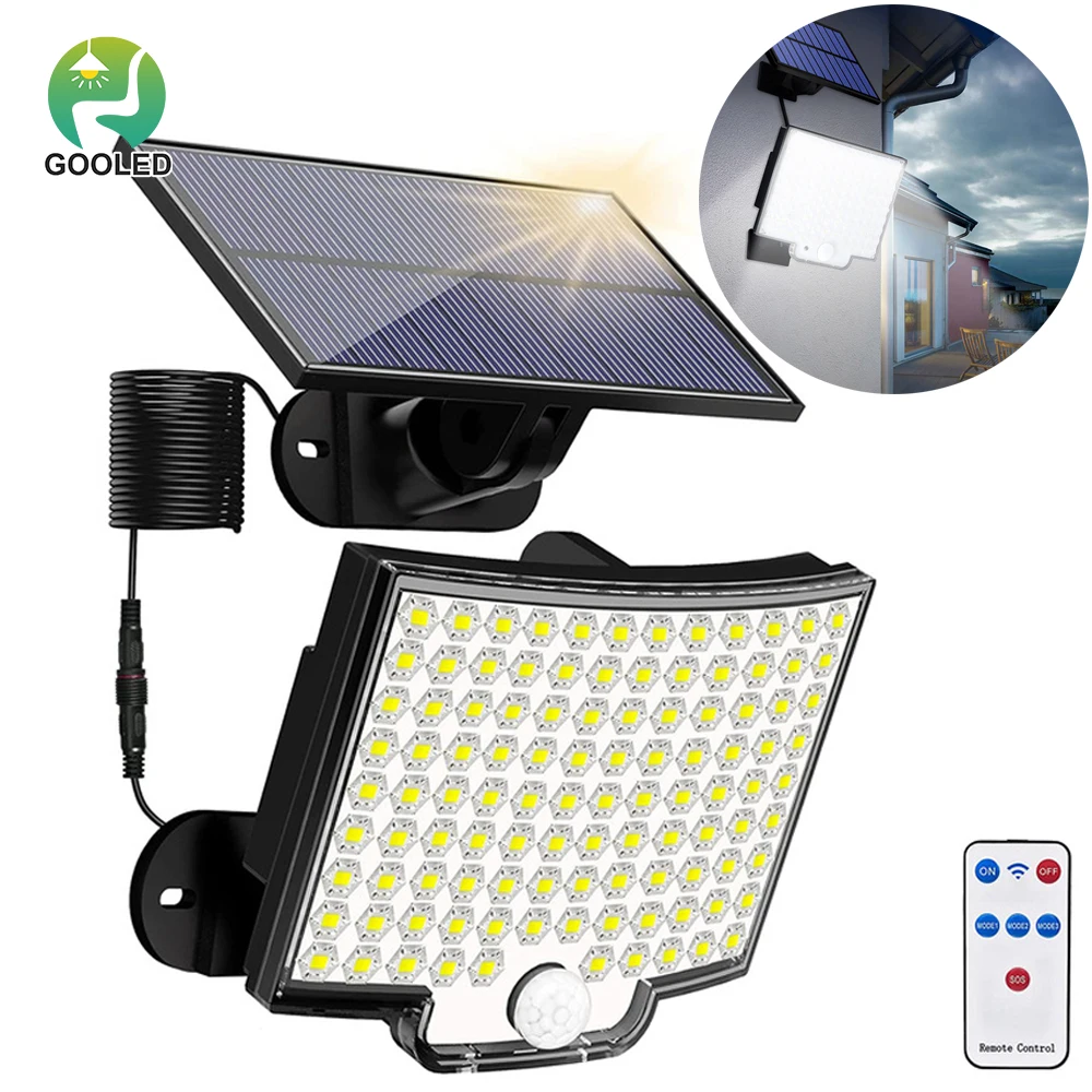 

Solar LED Flood Lights 106 LED Motion Sensor Super Bright 4 Working Modes IP65 Waterproof Wall Lamps for Garden Illumination