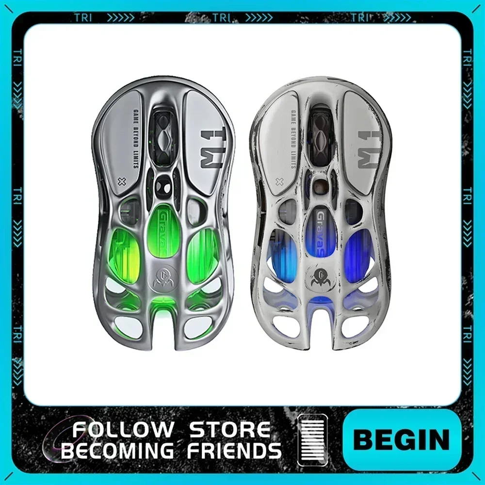 Оригинальная Беспроводная легкая мышь M1 Paw3395 3 режима эргономичная из магниевого