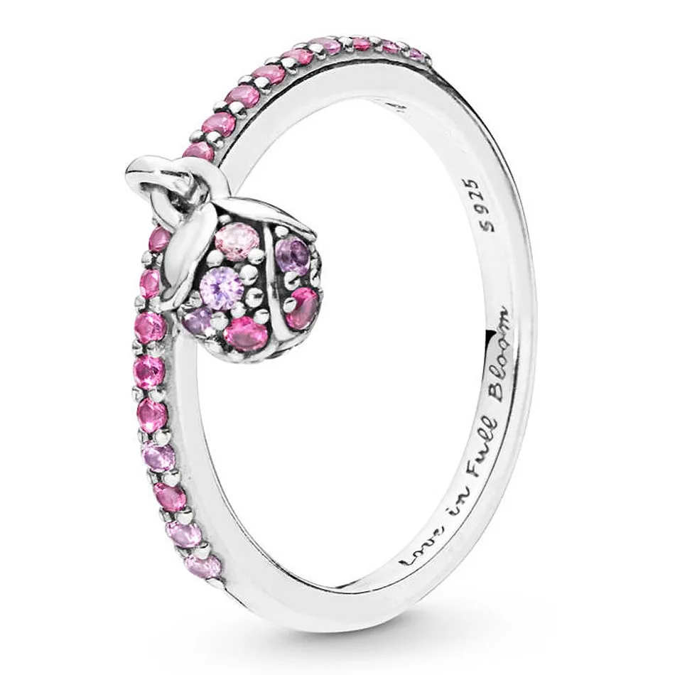 

Женское кольцо с цветком персика, из серебра 925 пробы