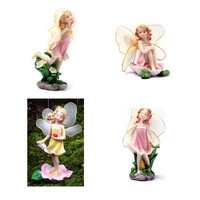 4pcs fairy resin garden decoration lovely flower angle micro landscapes figurine miniatures garden ornament decor