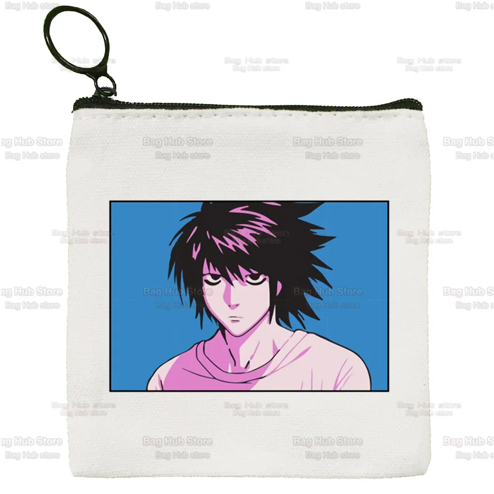 Death Note MisaMisa Yagami Mikami Teru Anime Canvas Coin Purse Canvas Bag Small Square Bag Key Bag Card Bag Cartoon Coin Bag