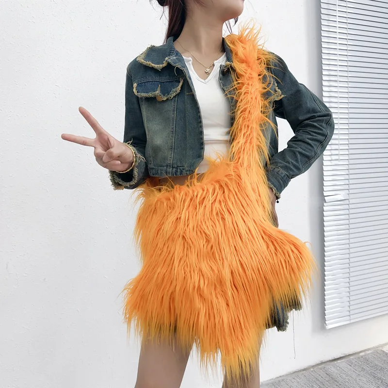 Женская сумка из искусственного меха в форме звезды осенне-зимняя Наплечная