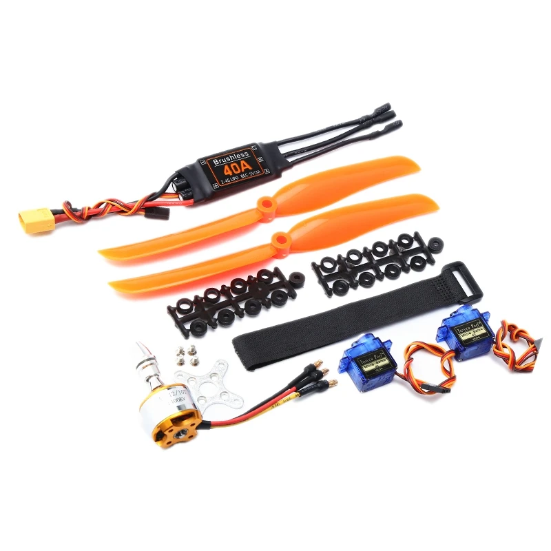 

A2212 1400KV Brushless Motor 40A ESC XT60 Plug 8060 Propeller SG90 9G Micro-Servo For RC Fixed Wing Plane Helicopter