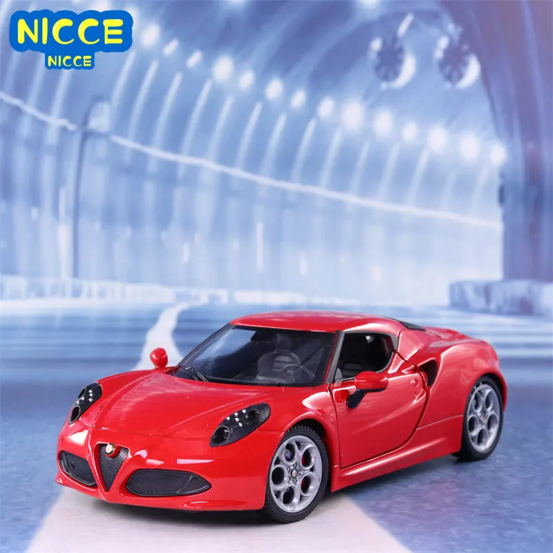 

WELLY 1:24 Alfa Romeo 4C Sports Car Simulation Alloy Car Model Crafts Decoration Collection Toy Tools Gift B137