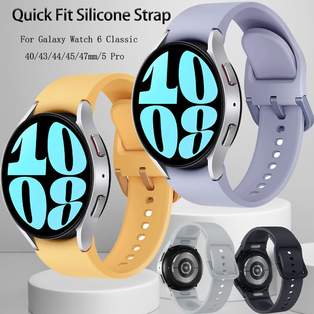 

Quick Fit Silicone Strap for Samsung Galaxy Watch6 Classic 46/43/47Mm Sport Bracelet Band for Galaxy Watch 5Pro 4 5 40/44Mm Belt