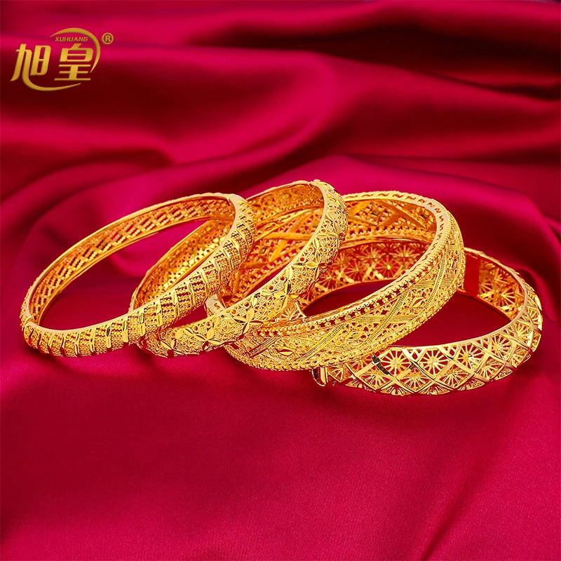 

Indian Women Charm Luxury Copper Alloy Bangles Hollow Out Design Ethiopian Saudi Arab Jewelery Wedding Party Gift Wholesale