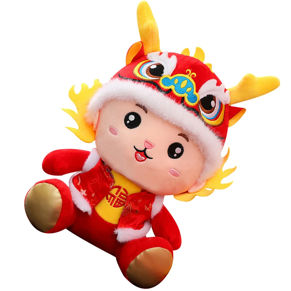 

New Year Gift Stuffed Dragon Toy Tang Suit Gifts Plush Pp Cotton Mascot Animal