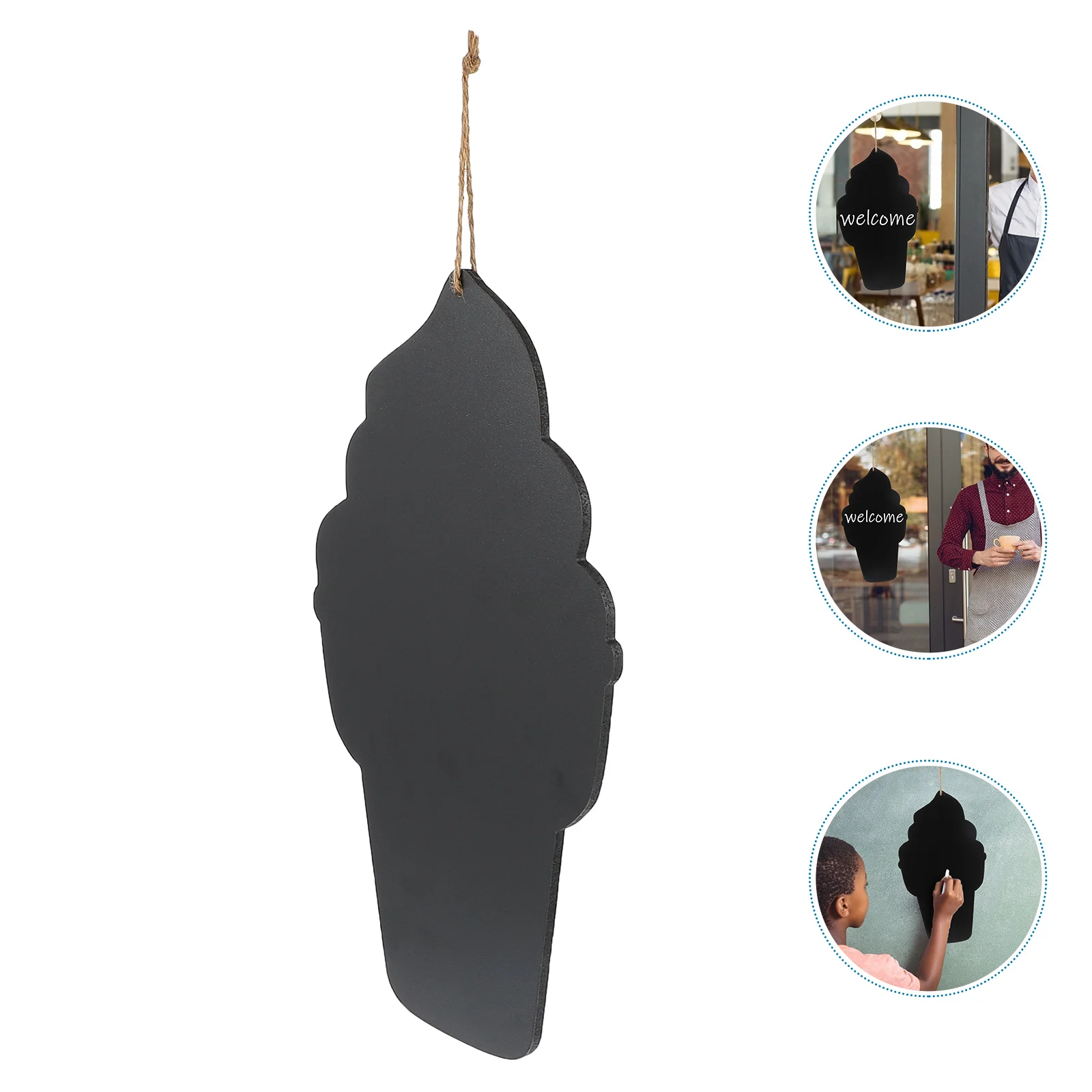

Wooden Chalkboards Hanging Message Board Ice Cream Shaped Display Chalkboards