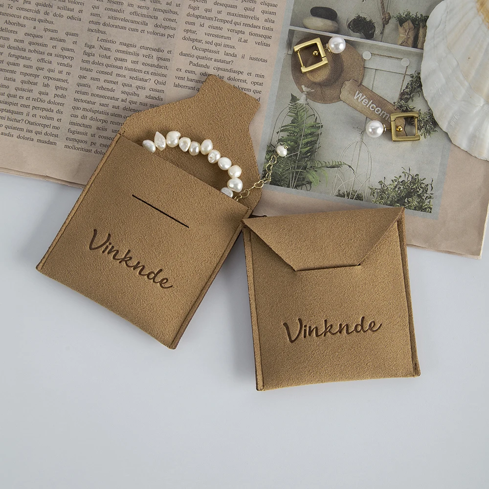 Wholesale Bulk Wedding Favors Bulk Jewelery Packaging Organizer Pouches Bags Custom Logo Microfiber Suede Envelope Flap Gift Bag