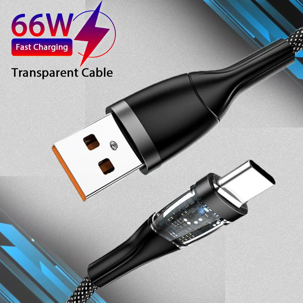 

66W USB Type C To USB C Cable PD Fast Charging Data Cord For iPhone 14 13Pro Max Samsung Huawei Xiaomi Type C Phone Charger Wire