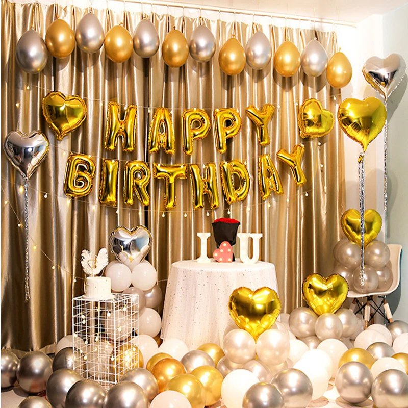 

Baby Shower Decorations Boy Girl Balloons Set Gold Wedding Globos Happy Birthday Party Decorations BabyShower Wedding Decoration