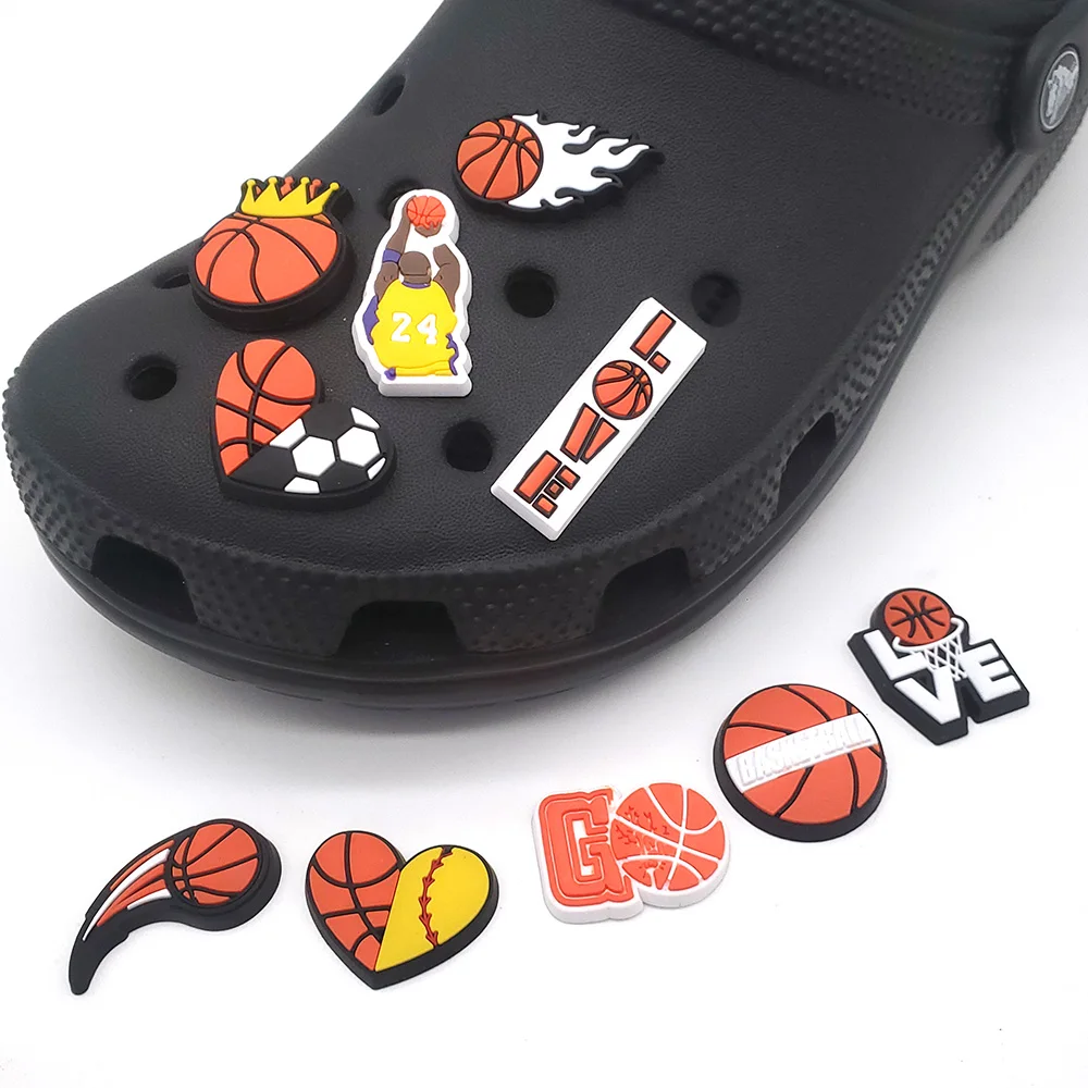 Basketball Soccor Rugby American Football Shoe Croc Charms for Clogs Sandals Decoration Shoe Accessories Charms for Boys Gifts