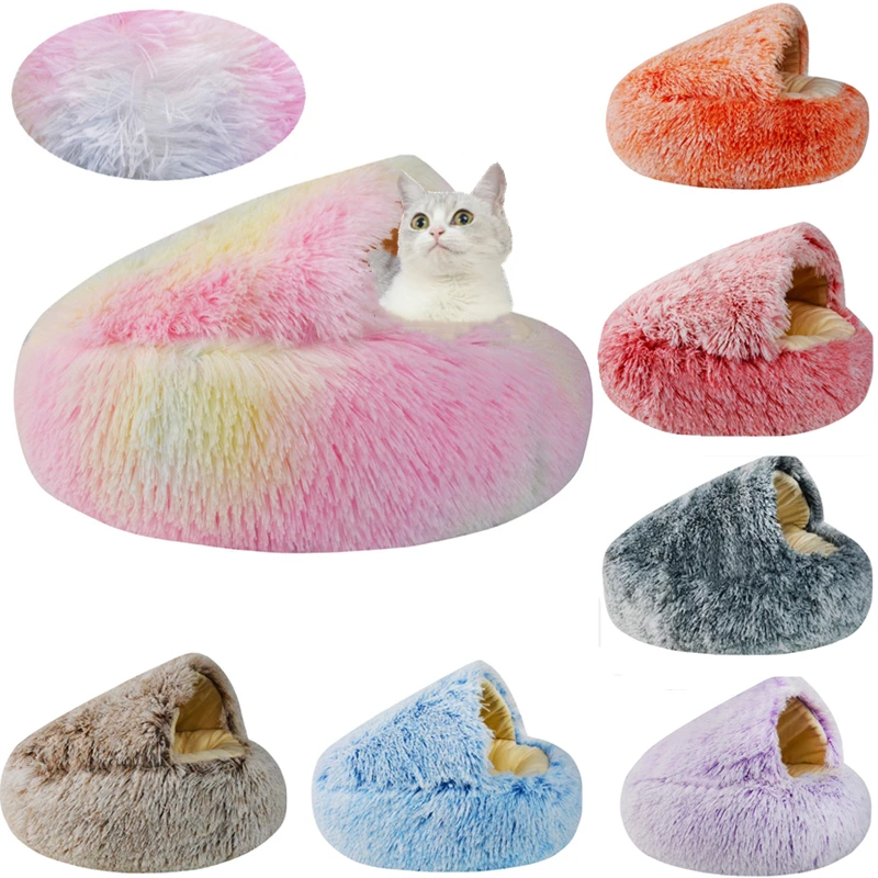 

New Pet Bed Winter Soft And Comfortable Warm Shell Semi-enclosed Cat Mattress Nest Cute Pet Dog Bed Kennel Cat Sleep Bag Cushion