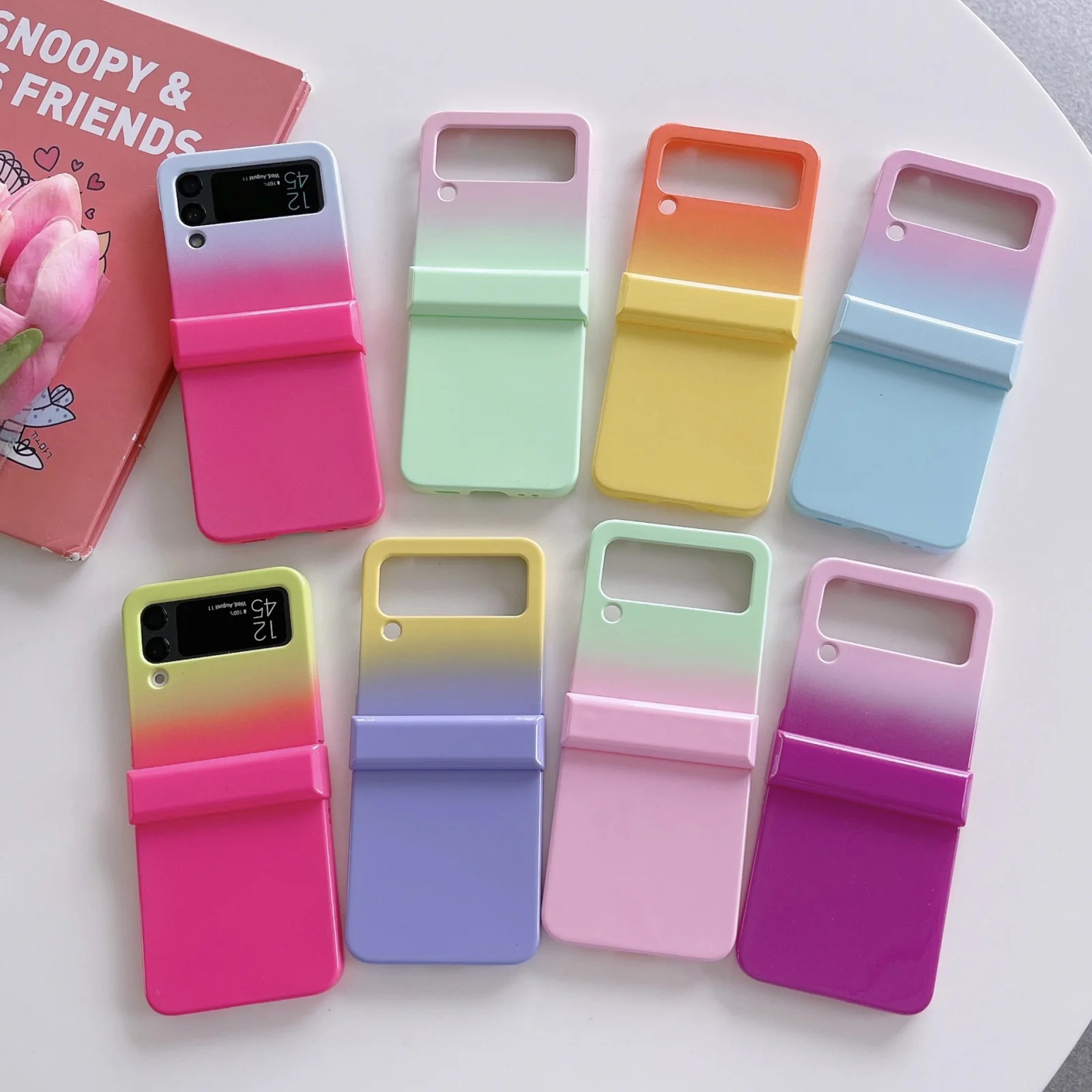

Gradient Case for Samsung Galaxy Z Flip 4 5G Folding Smartphone Case Hard PC Shockproof Phone Case Shockproof Protective Cover