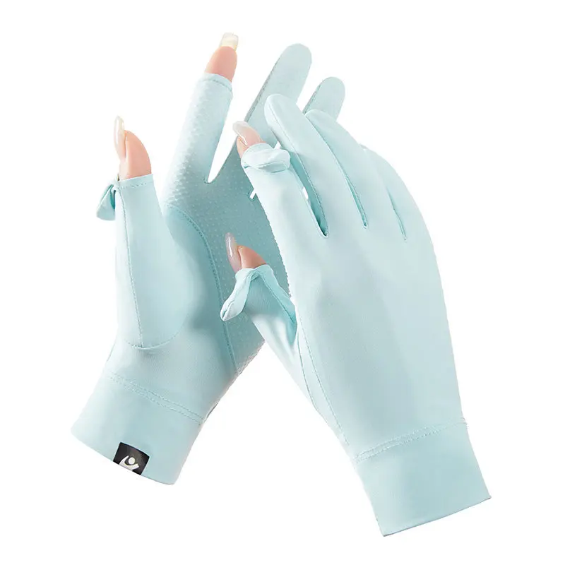 

Ice silk is prevented bask in thin gloves female D137 summer bike driving uv silicone antiskid outdoor cycling
