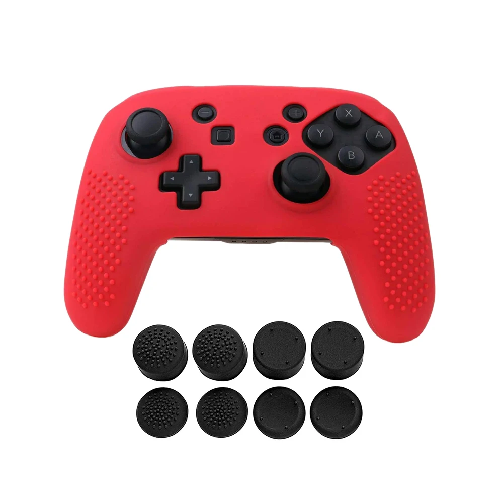 

Switch Pro Controller Silicone Skin Protective Case with 8pcs Thumb Grip Caps