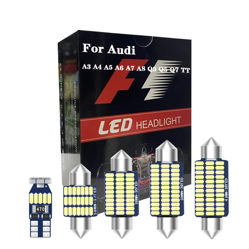 

LED Interior Light For Audi A3 8L 8P 8V A4 B5 B6 B7 B8 A5 8T A6 C5 C6 C7 A7 4G A8 D2 D3 Q3 8U Q5 8R SQ5 Q7 4L TT 8N 8J