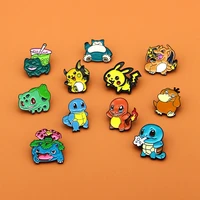 anime pokemon badge pin cute pokemon ball model pikachu squirtle doll brooch pin fan collectible accessory kids gifts