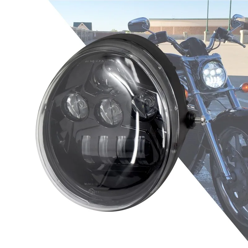 Фото Светодиодная фара в сборе для мотоциклов V-Rod Muscle Rod VRSCA VRSCB VRSCF с защитой фары и креплением на руль №2