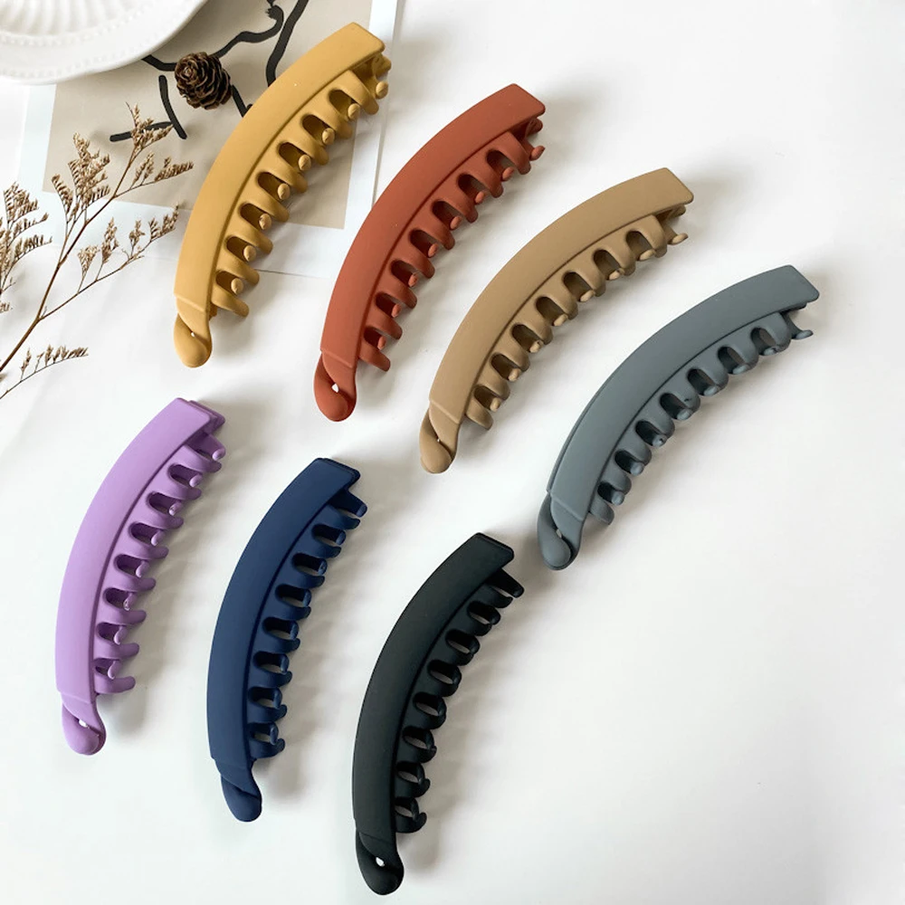 

Korean Unique Matte Women Office Hair Barrettes Simple Stylish Autumn Winter Hairpins Large Multicolor Exquisite Hair Claws